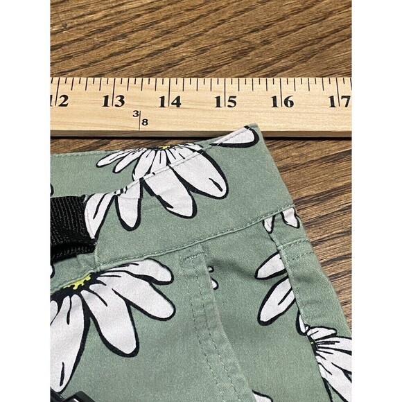 BSR by Samii Ryan Cargo Pants Size 9 Smiley Face Daisy Green Pants - Picture 3 of 13